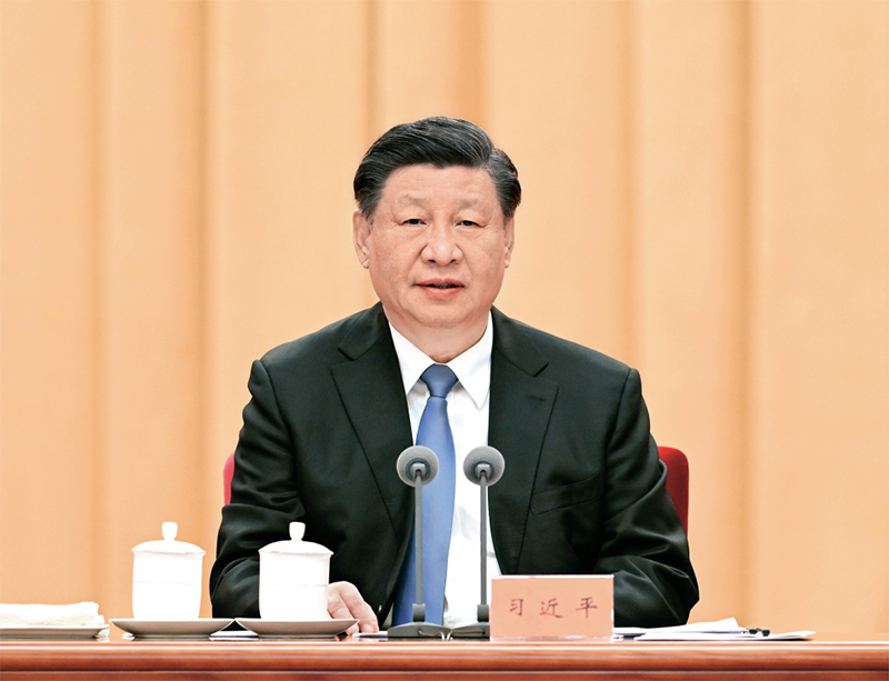 2023年1月9日,中共中央总书记、国家主席、中央军委主席习近平在中国共产党第二十届中央纪律检查委员会第二次全体会议上发表重要讲话。 新华社记者 张领/摄